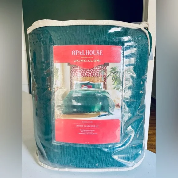 FULL Opalhouse Jungalow Comforter Set Fringe Lightweigh Teal/Aqua - Picture 3 of 4